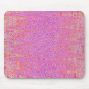 Retro abstract roze en oranje kronkelende lijnen muismat