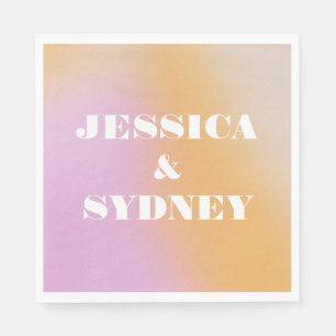 Retro Abstract roze en Oranje verloop bruiloft Servet