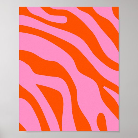  retro Abstract roze en Sinaasappel Poster (Voorkant)