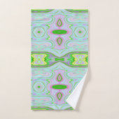 Retro Abstract roze, kalkgroen en Aqua Pattern Bad Handdoek (Handdoek)