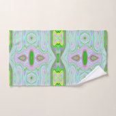 Retro Abstract roze, kalkgroen en Aqua Pattern Bad Handdoek (Handdoek)