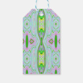 Retro Abstract roze, kalkgroen en Aqua Pattern Cadeaulabel (Achterkant)