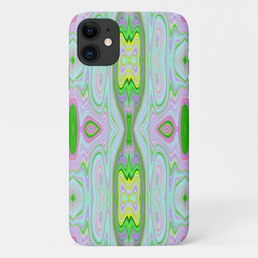 Retro Abstract roze, kalkgroen en Aqua Pattern Case-Mate iPhone Case (Achterkant)