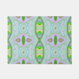 Retro Abstract roze, kalkgroen en Aqua Pattern Deurmat
