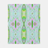 Retro Abstract roze, kalkgroen en Aqua Pattern Fleece Deken (Voorkant)