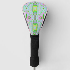 Retro Abstract roze, kalkgroen en Aqua Pattern Golfheadcover