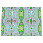 Retro Abstract roze, kalkgroen en Aqua Pattern Groot Cadeauzakje (Voorkant)