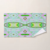 Retro Abstract roze, kalkgroen en Aqua Pattern Handdoek (Handdoek)