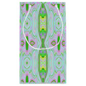 Retro Abstract roze, kalkgroen en Aqua Pattern Klein Cadeauzakje (Achterkant)