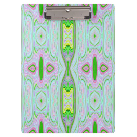 Retro Abstract roze, kalkgroen en Aqua Pattern Klembord (Voorkant)