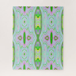 Retro Abstract roze, kalkgroen en Aqua Pattern Legpuzzel