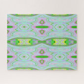 Retro Abstract roze, kalkgroen en Aqua Pattern Legpuzzel (Horizontaal)