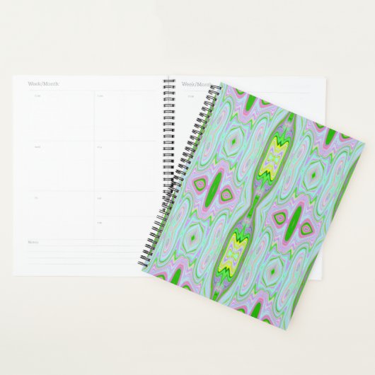 Retro Abstract roze, kalkgroen en Aqua Pattern Planner (Display)