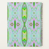 Retro Abstract roze, kalkgroen en Aqua Pattern Planner (Achterkant)