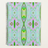 Retro Abstract roze, kalkgroen en Aqua Pattern Planner (Voorkant)