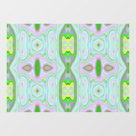 Retro Abstract roze, kalkgroen en Aqua Pattern Raamsticker