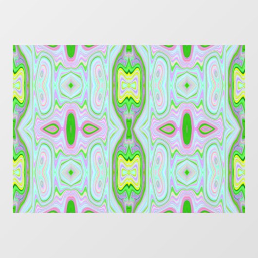 Retro Abstract roze, kalkgroen en Aqua Pattern Raamsticker (Vel)