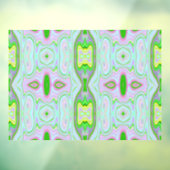 Retro Abstract roze, kalkgroen en Aqua Pattern Raamsticker (Vel 3)