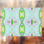 Retro Abstract roze, kalkgroen en Aqua Pattern Raamsticker (Vel 2)