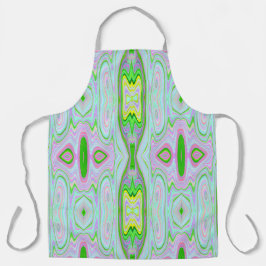 Retro Abstract roze, kalkgroen en Aqua Pattern Schort