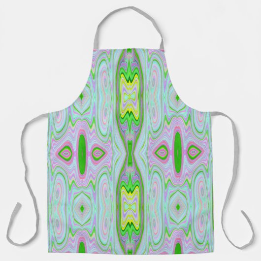 Retro Abstract roze, kalkgroen en Aqua Pattern Schort (Voorkant)