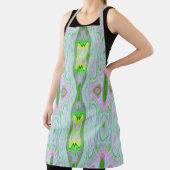 Retro Abstract roze, kalkgroen en Aqua Pattern Schort (Insitu)