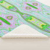 Retro Abstract roze, kalkgroen en Aqua Pattern Sherpa Deken (3/4)