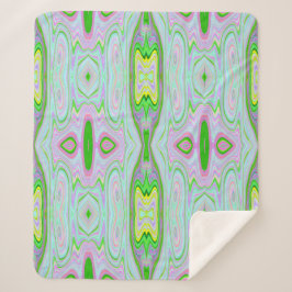 Retro Abstract roze, kalkgroen en Aqua Pattern Sherpa Deken