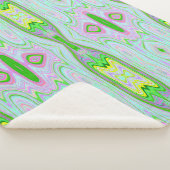 Retro Abstract roze, kalkgroen en Aqua Pattern Sherpa Deken (3/4)