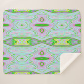 Retro Abstract roze, kalkgroen en Aqua Pattern Sherpa Deken (Voorkant (horizontaal))
