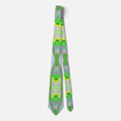 Retro Abstract roze, kalkgroen en Aqua Pattern Stropdas (Voorkant)