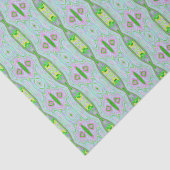Retro Abstract roze, kalkgroen en Aqua Pattern Tissuepapier (Detail)