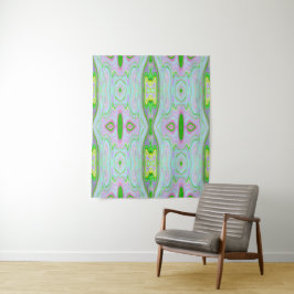 Retro Abstract roze, kalkgroen en Aqua Pattern Wandkleed