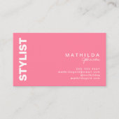 Retro Abstract roze witte chequeartikelen Visitekaartje (Voorkant)