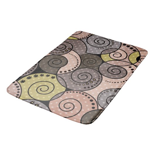 Retro, abstract, spiraalvormig badmat (Gekanteld)