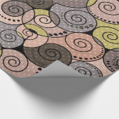 Retro, abstract, spiraalvormig cadeaupapier (Hoek)