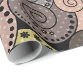 Retro, abstract, spiraalvormig cadeaupapier (Rol Hoek)