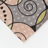 Retro, abstract, spiraalvormig fleece deken (Hoek)