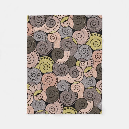 Retro, abstract, spiraalvormig fleece deken (Voorkant)