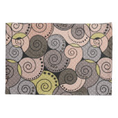 Retro, abstract, spiraalvormig kussensloop (Achterkant)