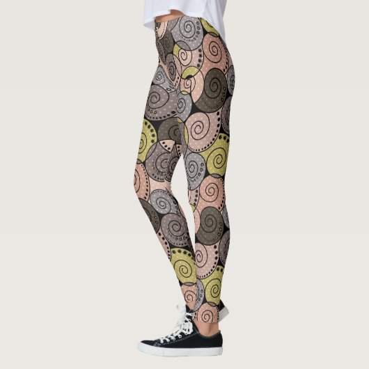 Retro, abstract, spiraalvormig leggings (Links)