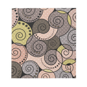 Retro, abstract, spiraalvormig notitieblok