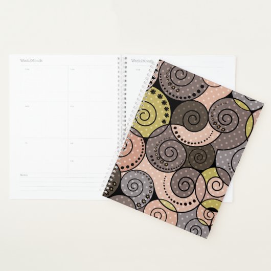 Retro, abstract, spiraalvormig planner (Display)