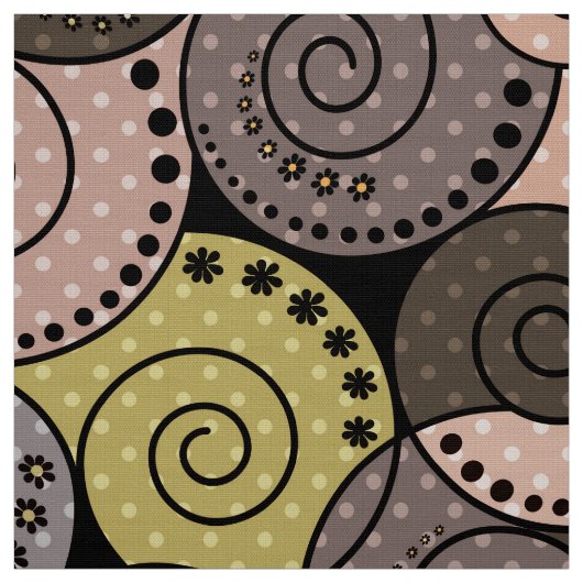 Retro, abstract, spiraalvormig stof (Swatch)