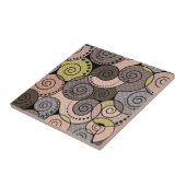 Retro, abstract, spiraalvormig tegeltje (Zijkant)