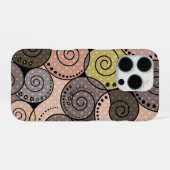 Retro, abstract, spiralen iPhone hoesje (Achterkant horizontaal)