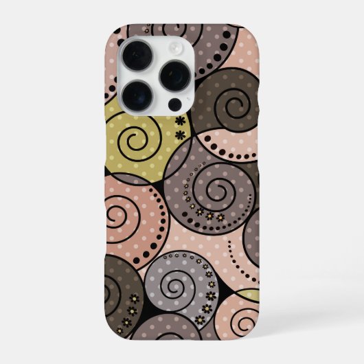 Retro, abstract, spiralen iPhone hoesje (Achterkant)