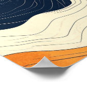 Retro Abstract Topografisch Contourlijn Kunst Vint Poster (Hoek)