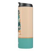 Retro Abstract Tropical Beach Surfboard voor Tiene Thermosbeker (Geroteerd rechts)