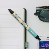 Retro Abstract Tropical Beach Surfboard voor Tiene Zwarte Inkt Pen